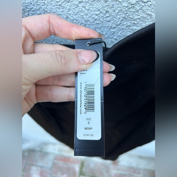 Alice + Olivia HARMONY MINI SLIP DRESS In Black New with Tags! - Picture 8 of 9